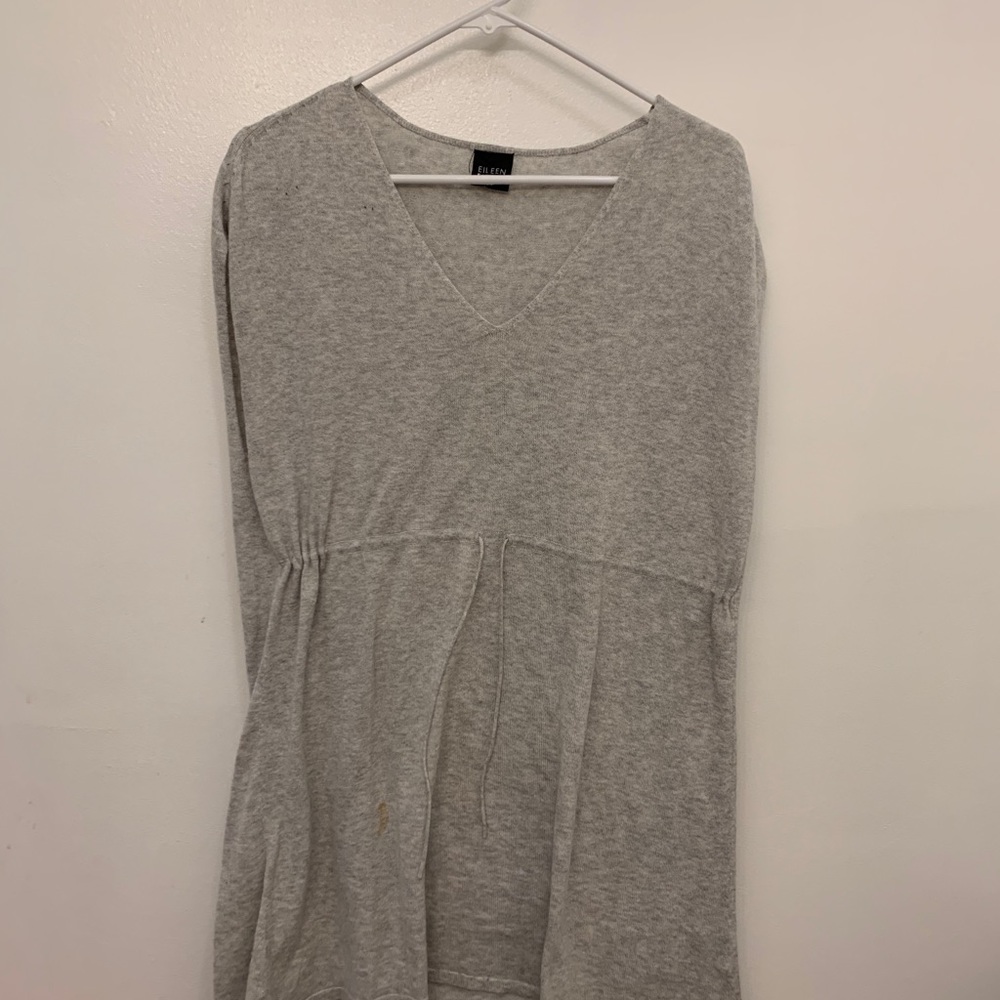 Eileen fisher sleeveless sweater dress waist tie